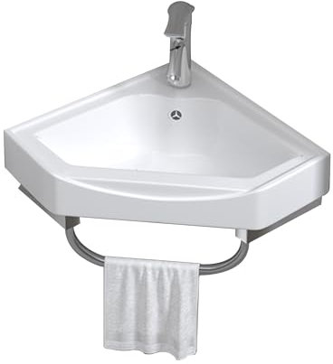 Ensemble Meuble Vasque Salle de Bain Meuble Sous Lavabo Salle de Bain Meuble Lave Main wc Suspendu Meuble Lave-Mains d'angle avec Robinet Adapté Aux Petits Espaces(38cm/14.96in)