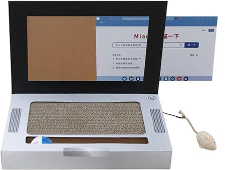 MagiDeal Cat Scratcher Laptop Corrugated Paper Toy Cat Scratch Pad Cat Interactive Toy Notebook Cat Scratcher for Unique Cat Gifts