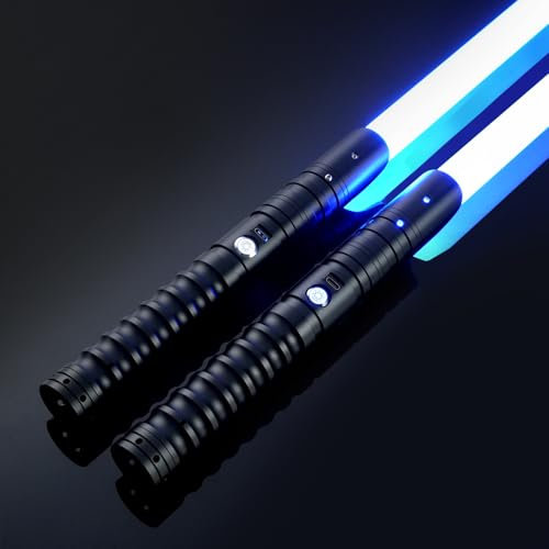 XenoSaber XRGB 3.0 Leichtschwingendes Duell-Lichtschwert-Set, 2-in-1 Doppelklingen-Bewegungssteuerung, Lichtschwerter, 16 Klangschriften, unendlicher Farbwechsel, App-Steuerung, wiederaufladbarer