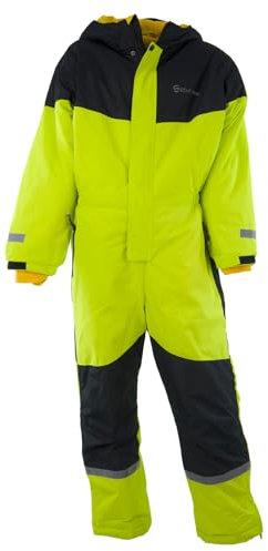 Slamotex Kinder Schneeanzug Schneeoverall Mädchen Jungen Gefütterter Wasserabweisender und Windfester Skianzug Skioverall Größe 134-164 HXA022 (lime, 158/164)