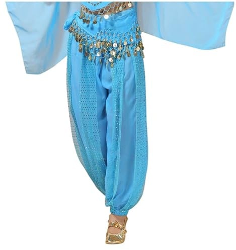Rrongwn Bauchtanz Haremshose Damen Chiffon Tribal Arabisch Hose Pailletten Glänzend Lose Bauchtanz Kostüm Pumphose Für Bauchtanz Yoga Pilates Zumba Party Performance Kostüm
