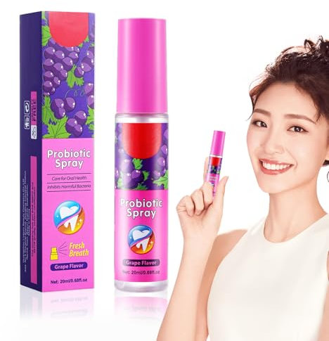 Mundspray Gegen Mundgeruch Traubengeschmack, Erfrischungsspray Für Langanhaltend Frischen Atem, Tragbares Mundspray Mit Natürlicher Formel, Mundpflege Für Alltag, Büro Und Reisen, 20ML