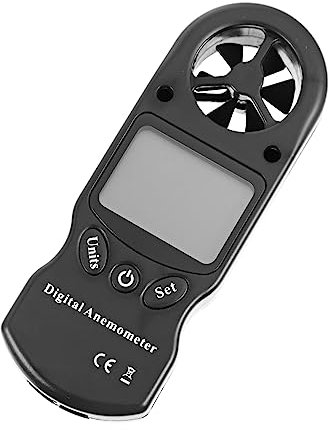 ULTECHNOVO Kleiner Handanemometer und Hygrothermograph aus Kunststoff mit Windgeschwindigkeitsmessung und Temperaturmessung für Ventilatoren und Klimaanlagen Inklusive Aufbewahrungstasche