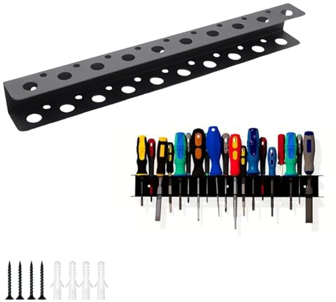 PARFCO 40cm Screwdriver Storage Rack, Hand Tool Storage Stand, Wall Mounted Screwdrivers Holder, Rack Wall Mounted19 Holes Mount Tool for Home Repair Workshop Workshop