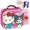 Hello Kitty and Friends - Lonchera para niñas, paquete con bolsa de almuerzo Sanrio con lentejuelas con tatuajes Kuromi Plus, botella de agua, juego de lonchera Hello Kitty para niños