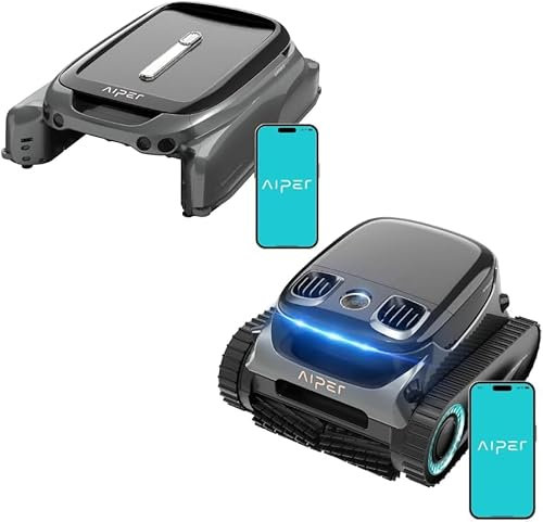 AIPER Scuba S1 Pro Poolroboter Poolroboter Boden und Wand und Surfer S1 Poolskimmer, Oberflächenreinigung, Wasserlinie, Umfassende Poolsauger Ideal für Eingelassene Pools zu 200 ㎡