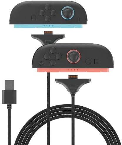Klipdasse 2 in 1 Switch 2 Controller Dual Charging Cable Compatible with Nintendo Switch 2, 8.2 Ft,Magnetic, Durable Nylon Plaiting,Joycon 2 charger for Nintendo Switch 2