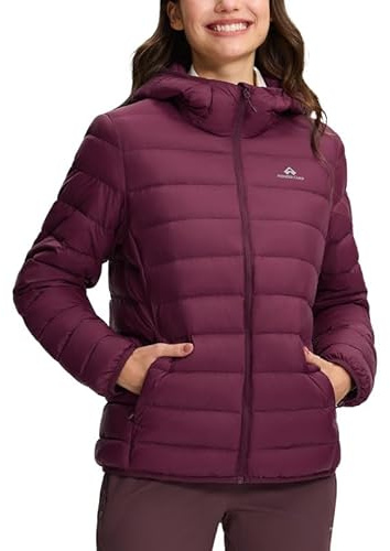 Pioneer Camp Daunenjacke Damen Leicht Packable Insulation Übergangsjacke Steppjacke mit Kapuze und Reißverschluss Taschen Winterjacke für Wandern Reisen