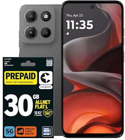 congstar Prepaid Bundle Prepaid L mit Motorola Moto G15 4GB/128GB, grau