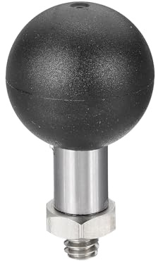 PATIKIL 1 Ball Mount Base Ball Adapters with 1/4 Threaded Bolt Silver | Stainless Steel,for Action Camera Camcorder Compatible,for Double Socket Arms Mount,Motorcycles Electric Vehicle