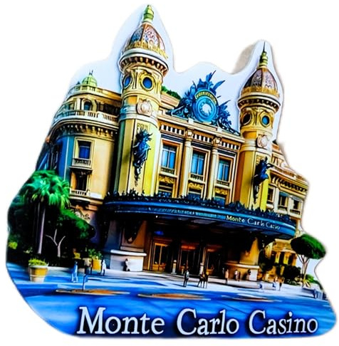 großer 2D Souvenir Magnet Monte Carlo Casino Monaco ca. 14 x 14 cm Kühlschrankmagnet Acryl Deko MU K437