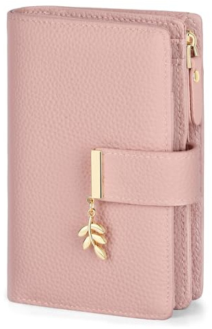 LUROON Portefeuille Femme Cuir, Petit Porte Monnaie Femme RFID Blocage Portefeuille Femme Petit Format avec Grand Compartiment à Monnaie Zippé