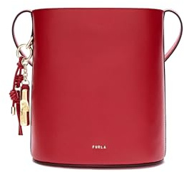 Furla Leder Umhängetasche Schultertasche Roxie Bucket Bag M1 Red rot