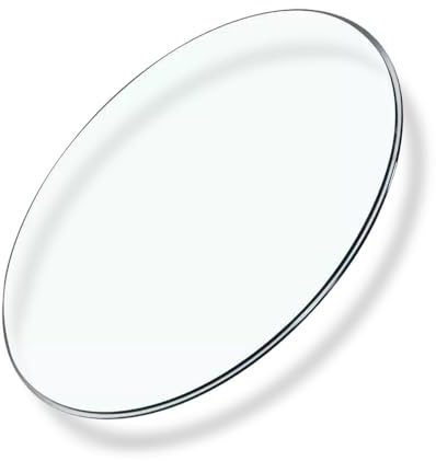HOUKOIKBUG Dessus De Table Ronde en Verre Trempé 28 36 40 48cm Table A Manger Ronde Transparent pour Le Salon, La Cuisine Et La Salle À Manger(450mm(18in))