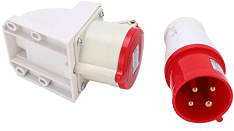 AKLOSIPY Jeu de Prises Industrielles 380-415V 32A 4 Broches 3P + E IP44 pour la Construction et l'usage Commercial
