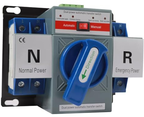 Interrupteur de transfert automatique bipolaire 63 A, 110 V CA, plastique et cuivre rouge, commande à bascule, convertit le bleu, GCQ2-63/2