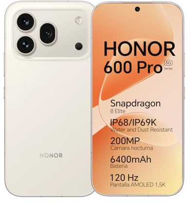 HONOR 600 Pro 5G Smartphone Cellulare, 12+512GB, 6,57 120Hz AMOLED, Fotocamera Tripla 200MP, Batteria 6400mAh, Ricarica Rapida 80W, IP68/IP69K, Snapdragon 8 Elite