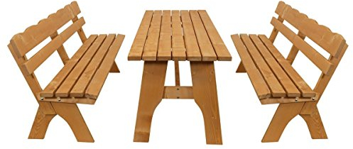 Gartengarnitur Gartengruppe Gartenmöbel Sitzgruppe Garten 3-tlg Kiefer massiv