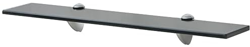 vidaXL Wand Regal Glasregal Glasboden Glasablage Badregal Schwarz 60x10 cm 8 mm