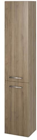 VBChome Hochschrank Nussbaum 30 x 150 cm Badmöbel Hängeschrank Badschrank Hängeschrank Türen Badezimmerschrank Badregal