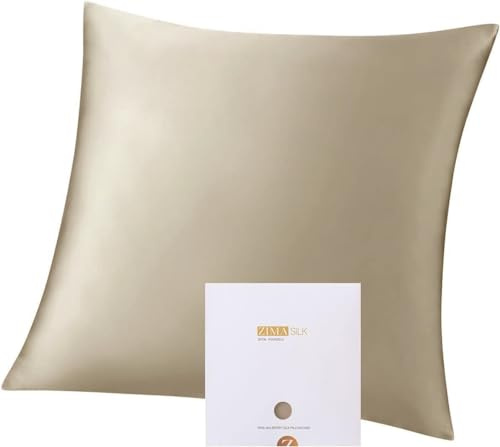 ZIMASILK 100% Mulberry Silk Pillowcase for hair and skin, 80x80 cm, Taupe | Both Sides 19 Momme Premium Grade 6A Silk, Soft & Smooth, 600 Thread Count, Hidden Zipper, Gift for Women Men，1pc