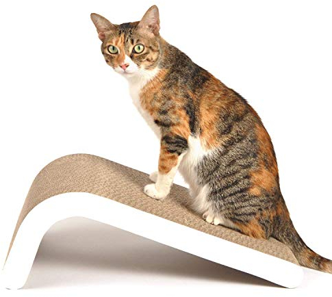 LIKEA Rascador para gatos, poste inclinado para rascar con hierba gatera. Cartón y construcción superiores, múltiples ángulos de rascado para que coincida con las preferencias de tu gato