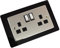Single Double Light Plug Socket Switch Surround Finger Plate Acrylic (Black, Double)