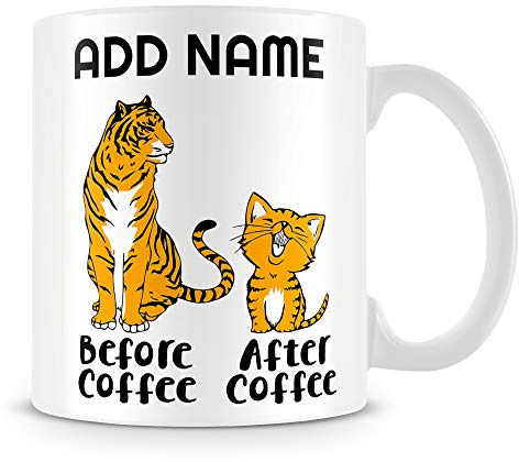 MUGGZ Funny Work Coffee Mug Personalised Gift - Before Coffee After Coffee
