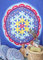 GURU SHOP Wandbehang, Wandtuch, Wandbild, Batiktuch - Blume des Lebens/blau, Synthetisch, 110x95x0,2 cm, Wandtaschen & Wandbehänge
