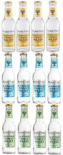 12 Flaschen Fever-Tree 3 Sorten Mix a 0,2 L ink. MEHRWEG Pfand (4 x Indian Tonic Water, 4x Mediterran, 4x Edelflower)