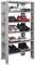RICOO Schuhregal schmal und hoch 105x60x32cm Standregal Pressholz Grau WM041-PL, Schuhständer mit 6 Ebenen, Schuhschrank offen, Schuhablagen Flur Shoe Rack, Standregal klein, Schuhregale