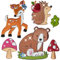 alles-meine.de GmbH 3D Wandsticker freie Motivwahl für Kinder & Erwachsene - 6 TLG. Set - Tier - REH - Igel & Waldtiere - Relief Kunststoff - selbstklebend + wiederverwendbar..