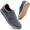 konhill Hombres Slip On Zapatos Entrenadores - Casual Transpirable Cómodo Malla Caminar Zapatos Vestido Sneaker Mocasines EU 46 Gris Oscuro