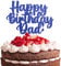 Happy Birthday Dad Cake Topper Glitter Cardstock Father's Brthday Toppers - (Happy Birthday Dad Tranquillity Blue)