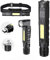 Lampe torche tactique portable 800 lumens rechargeable par USB, rotation à 90 degrés, queue magnétique, lampe torche LED étanche IPX4 5 modes, lampe de travail COB pour camping, extérieur, lecture