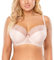 Vivisence Underwired Bra Lace Semi Padded Bra Half-Padded Cups Floral Lace Details Adjustable Straps Side Seam Boning Perfect for Elegant Gift, Powder Pink,42DD