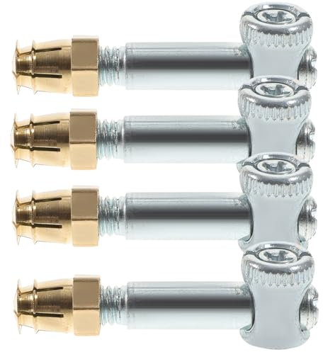 iplusmile 4Pcs 4-en-1 Kit de Vis pour Meubles Invisibles de Fixations Cuivre et pour Renforcement et Assemblage de Meubles pour Tables et Lits Bois 35MM