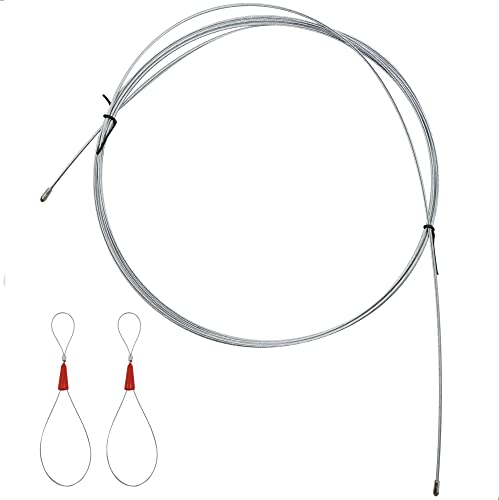 Einziehband Einziehdraht Kabel Einziehhilfe Einziehspirale - Kabelverlegung mit Einem Federführungskopf, Verbinden sie Eine Seite Des Drahtes, Durchmesser 3mm, 5m, Silber