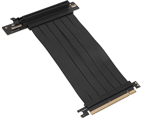 PCI-E 3.0 X16 Flexibles Kabel, PCI Express X16 Riser-Kabel Flexibler High-Speed-Extender-Kartenerweiterungsport für Grafikkarte Soundkarte Netzwerkkarte(Schwarz)