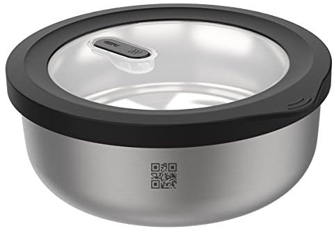 GEFU Frischhaltedose PROVIDO 2.000 ml, rund, Vorratsdose kälte- und hitzebeständig, intelligente Vorratskontrolle per App