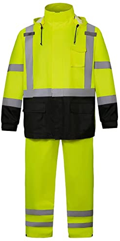 SRsafety Men's High Visibility Class 3 Reflective Rain Jacket