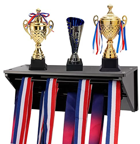Stabiler Medaillenständer für Sportmedaillen,Robus Medaillenständer für Sportmedaillen, Medaillenbügel -Display -Rack mit Regalen, wandmontierte Acryl -Displayständer für Preise, Trophäen, Boom