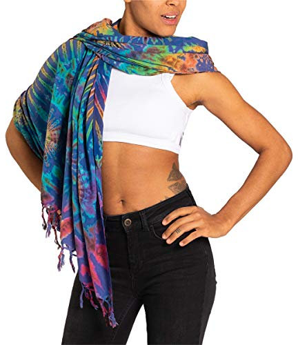 PANASIAM tiedye Scarf navy multicolor, 190x116cm
