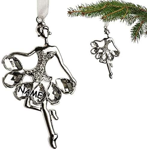 alles-meine.de GmbH Anhänger/Weihnachtsbaumkugel Verschiedene Modelle wählbar 1 Stück Anhänger/Weihnachtsbaumschmuck/Deko Figur Tänzerin/Ballerina inkl. Name - ..