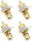 VGOL Lot de 4 connecteurs RCA femelles en cuivre plaqué or - Montage femelle - Compatibles avec amplificateur, écouteur, haut-parleur