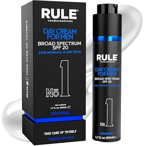 RULE COSMECEUTICALS - Tagescreme Nr. 1, Gesichtsfeuchtigkeitscreme für Männer, 10-in-1-Gesichtscreme für Männer, Gesichtsfeuchtigkeitscreme mit LSF 20