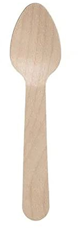 Tessera Bio Products QA1011OFSC Lot de 100 cuillères ovales en bois Couleur naturelle Longueur 11 cm