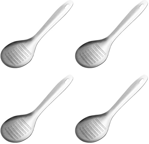 Trjgtas Presse-ail à Bascule en Acier Inoxydable : 4 pcs Hachoir à ail broyeur Gingembre Fruits Racine râpe à légumes broyeur cuillère Gadgets de Cuisine for la Cuisine à Domicile