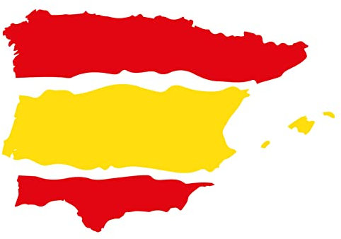Mastac Pegatina Bandera España diseño registrado 14x9,5cm (Asturias)