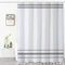 Bovlleetd Grauer Quasten-Duschvorhang Boho Gestreifter Minimalistischer Moderner Duschvorhang für Badezimmer mit Quasten Wasserdichter Stoff Duschvorhang für Badezimmer Dekor 183x183cm